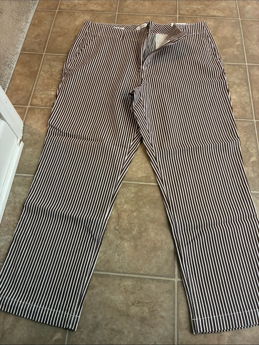 Striped Brown and White Monroe slim Pants